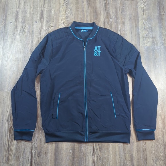 Other - AT&T Jacket Mens Medium Tall Blue Work Uniform Anthony Bomber Windbreaker Work